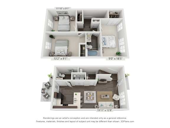 Floor Plan  A set of three images showing different floor plans of a house.