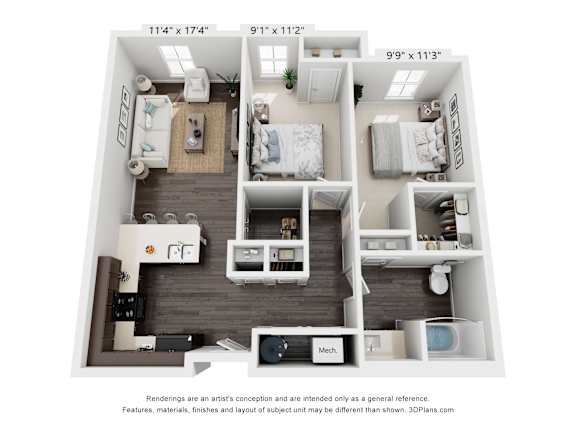 Floor Plan  a 1 bedroom floor plan with a bathroom and a living room