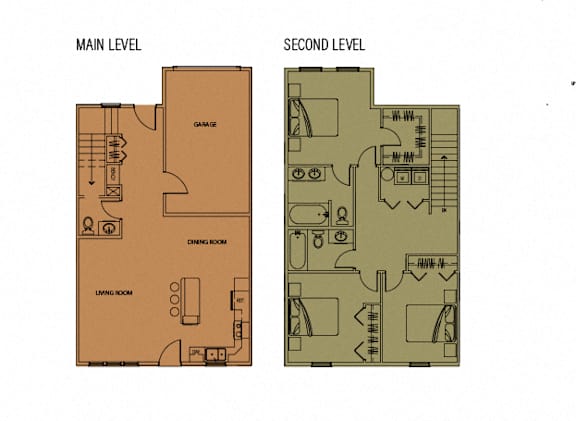 Floor Plan  3 bed/2.5 bath Floor Plan at Copper Pines, Bozeman, MT, 59718
