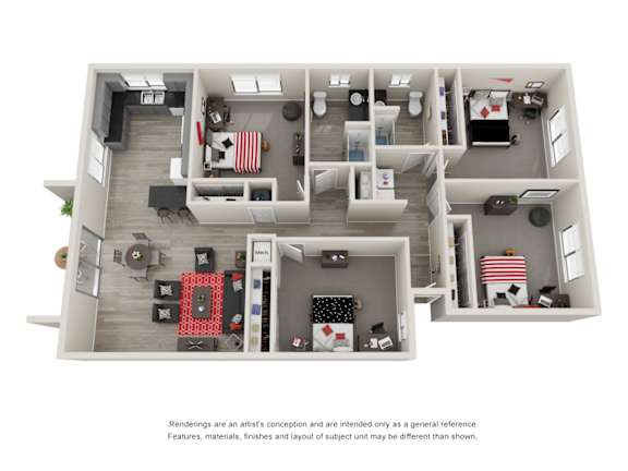 Floor Plan  4 Bedroom Floor Plan at Gateway, Chico, CA