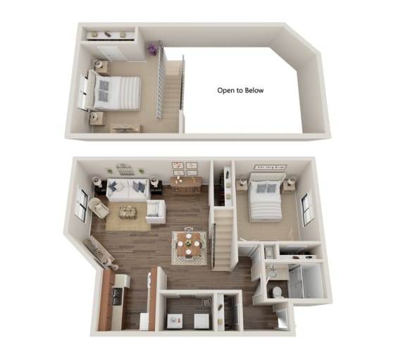 Floor Plan  A floor plan of a loft townhome at Hawks Prairie in Olympia, WA.