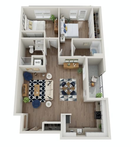 Floor Plan  The Morgan | PDX F Two Bedroom Two Bathroom