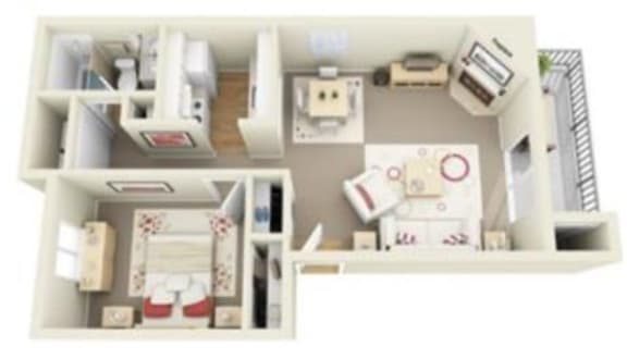 Floor Plan  a 3d floor plan of a house with a bedroom