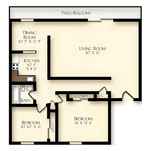 Floor Plan  apartments for rent one and two bedroom at tree haven apartments in aberdeen matawan nj best apartments monmouth county nj