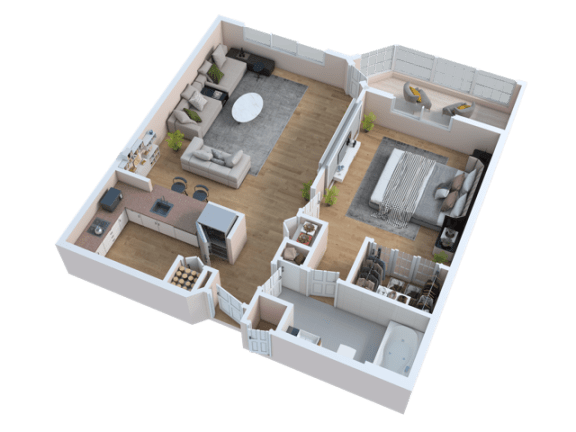 Floor Plan  a floor plan of a house with a bedroom and a living room