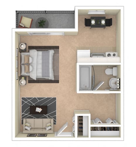 Floor Plan  2112 New Hampshire Ave Apts Studio floor plan