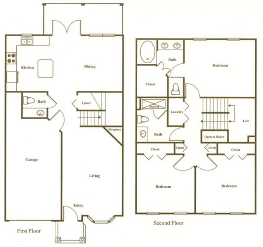 Floor Plan  Bristol Village Apartments 3 BDR Montpelier Floor plan