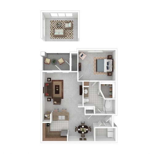 Floor Plan  a floor plan of a home with a bedroom and living room