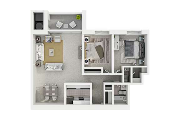 Floor Plan  Carriage Park Apartments Floor Plan - 2C6, 2CR, 2CX