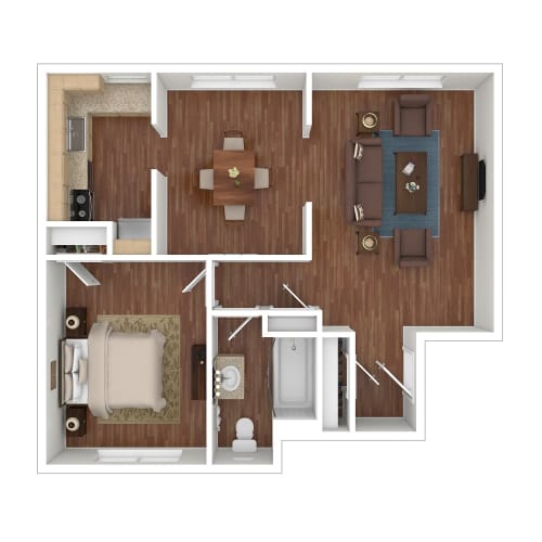 Floor Plan  Oak Ridge Apartments Floor Plan Style 4