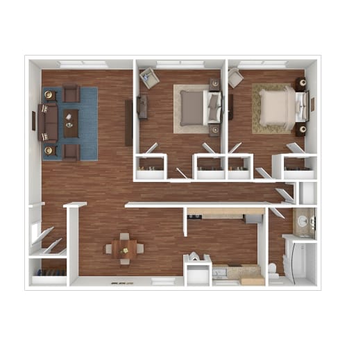 Floor Plan  Oak Ridge Apartments Floor Plan Style 5L
