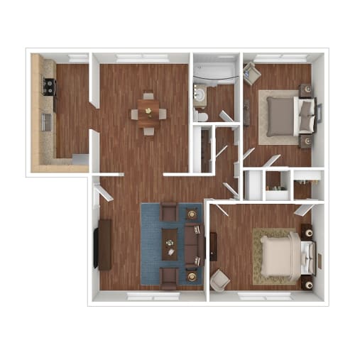 Floor Plan  Oak Ridge Apartments Floor Plan Style 5S