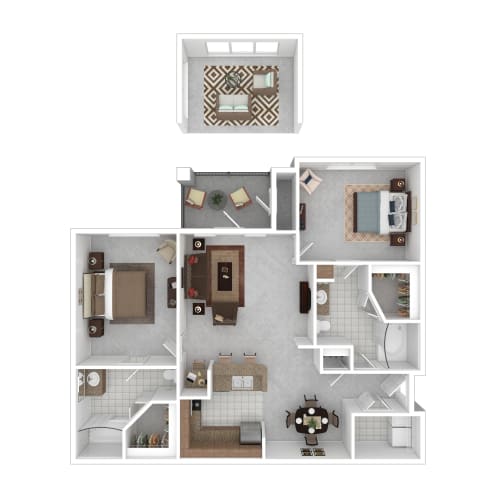 Floor Plan  a floor plan of a house with bedrooms and a living room