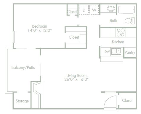 Floor Plan  a floor plan of a small house with a bedroom and a living room
