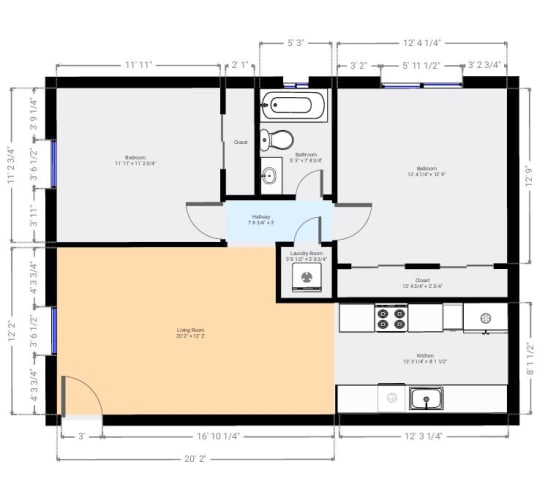 Floor Plan  a floor plan of a small house with a bedroom and a bathroom
