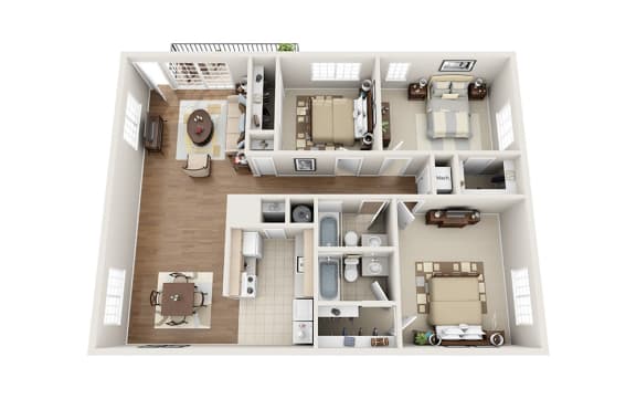 Floor Plan  2 BR 2 BA Floorplan