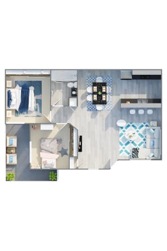 Floor Plan  a floor plan of a house with a bedroom and a living room