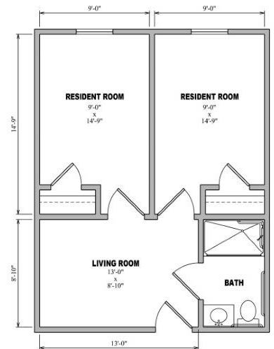 Floor Plan  Semi-Private Suite at Spring Arbor of Apex in Apex, NC