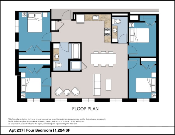 Floor Plan  4 Br 1.5 Bath