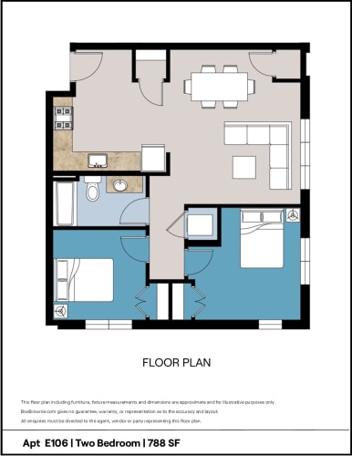 Floor Plan  2 Br Elliott