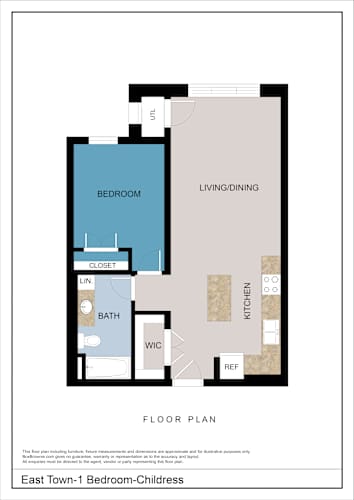 Floor Plan  Childress - 1 Bedroom