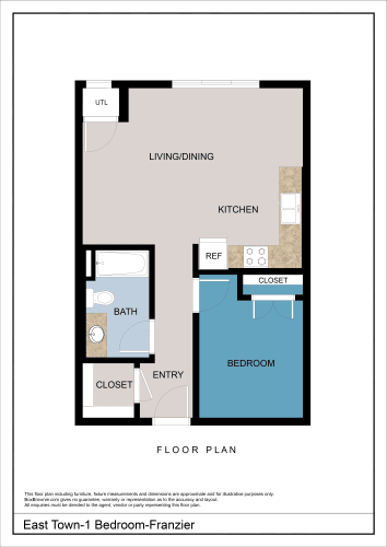Floor Plan  Franzier - 1 Bedroom
