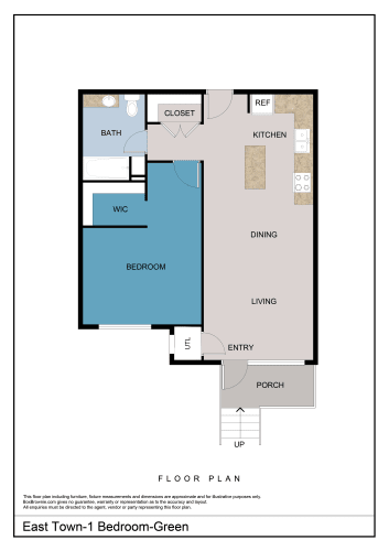 Floor Plan  Green - 1 Bedroom