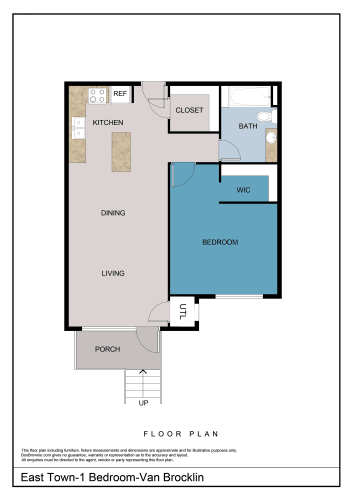 Floor Plan  Van Brocklin - 1 Bedroom