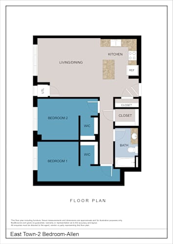 Floor Plan  Allen - 2 Bedroom