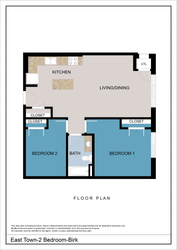 Floor Plan  Birk - 2 Bedroom