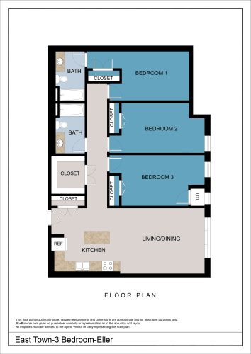 Floor Plan  Eller - 3 Bedroom