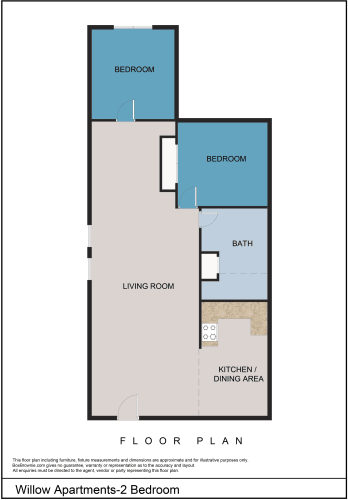 Floor Plan  Willow Apartments-2 Bedroom