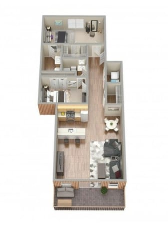 Floor Plan  2 Bedroom | 2 Bathroom | Long