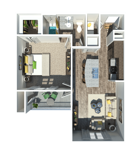 Floor Plan  a 3d rendering of a floor plan of a house