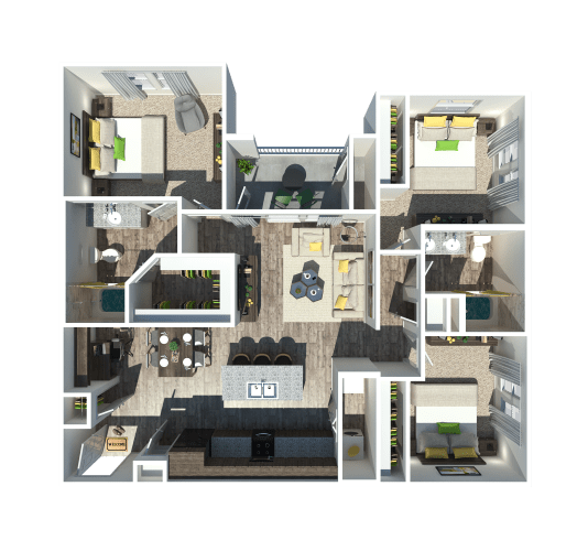 Floor Plan  The Duke 3 bedroom 2 bathroom