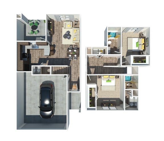 Floor Plan  a floor plan of a house and a car
