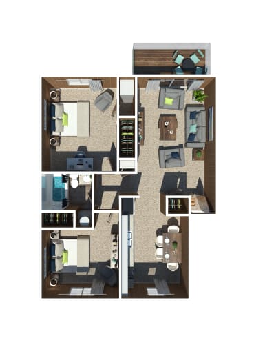 Floor Plan  Bon Vista Two Bedroom