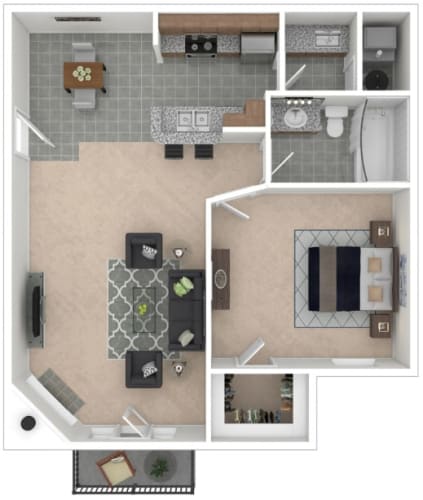 Floor Plan  One Bed floorplan
