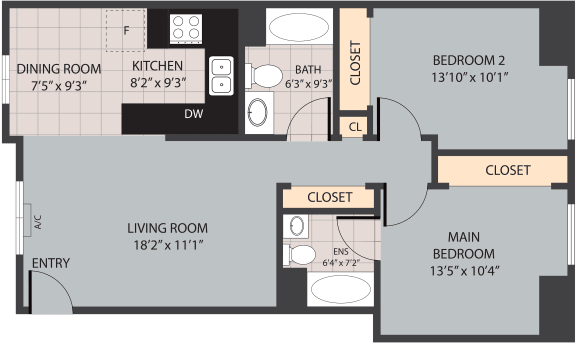 Floor Plan  a floor plan of a room with a bathroom and a closet