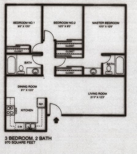 Floor Plan  3 Bdrm  2 Bath