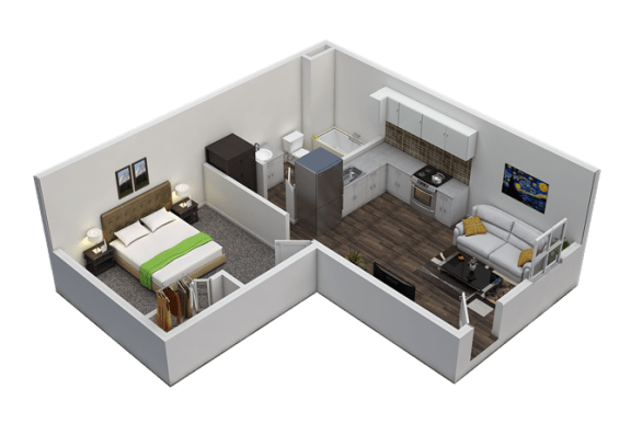Floor Plan  One Bedroom