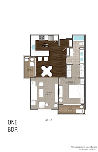 Floor Plan  One Bedroom Floor Plan A