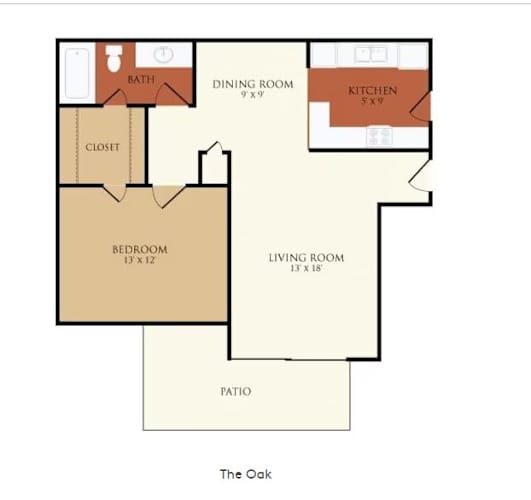 Floor Plan  the oak apartments floor plan