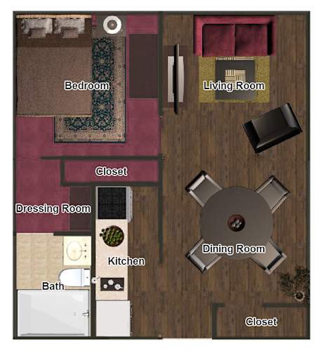 Floor Plan  a floor plan of a house with a living room and dining room