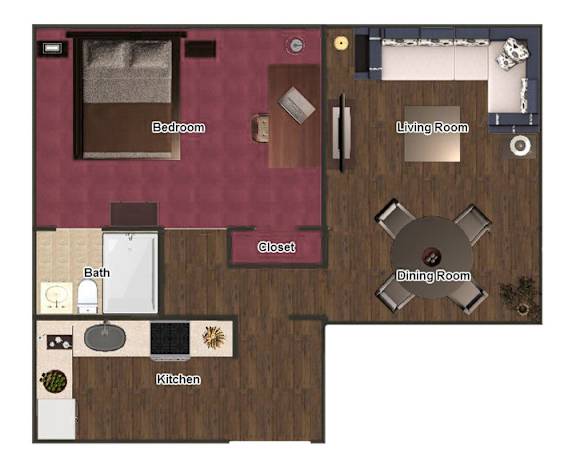 Floor Plan  a floor plan of a two bedroom apartment