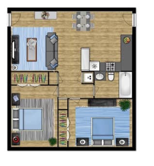 Floor Plan  a floor plan of a bedroom apartment
