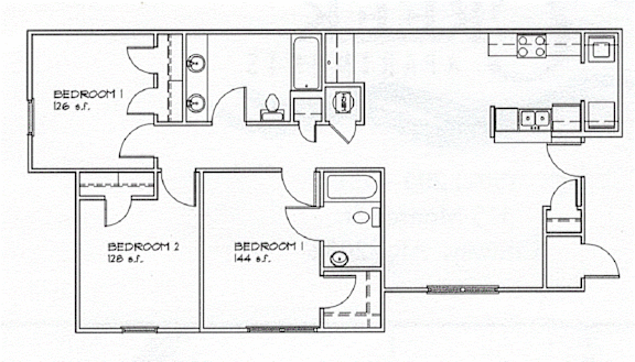 Floor Plan  a floor plan of a bedroom apartment