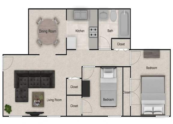 Floor Plan  a floor plan of a house with bedrooms and a living room