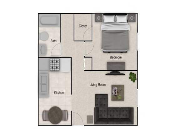 Floor Plan  a floor plan of a house with a living room and a bedroom