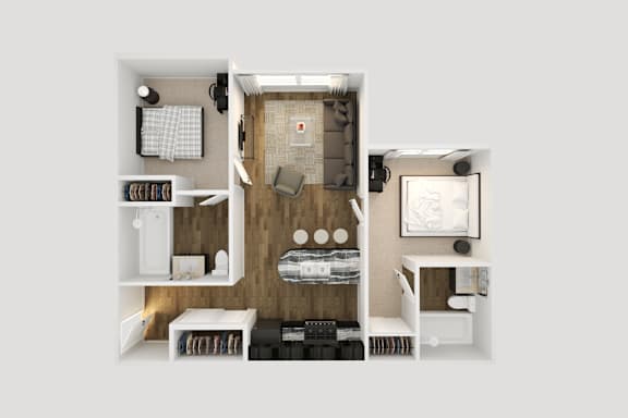 Floor Plan  bedroom floor plan an open concept living room and bathroom with a wood floor